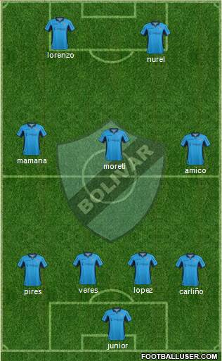 C Bolívar 4-3-3 football formation