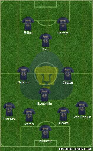 Club de Fútbol Universidad Formation 2015
