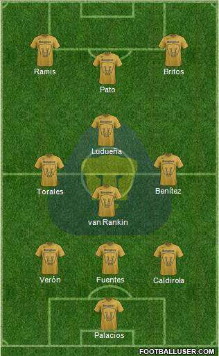 Club de Fútbol Universidad Formation 2015