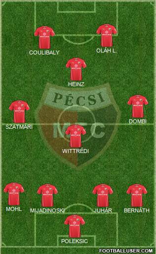 Pécsi Mecsek FC Formation 2015