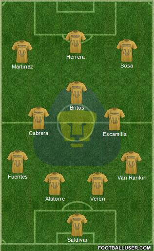 Club de Fútbol Universidad Formation 2015