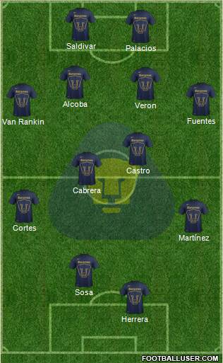 Club de Fútbol Universidad Formation 2015