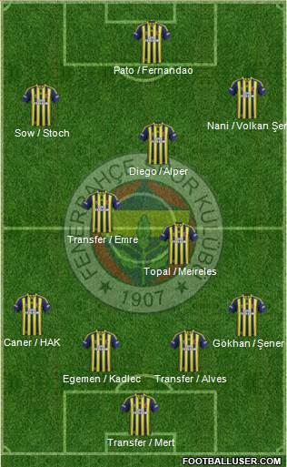 Fenerbahçe SK Formation 2015