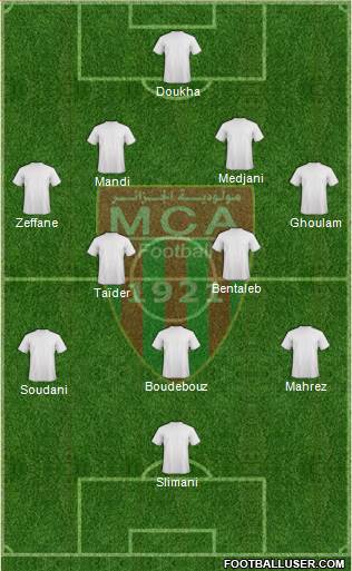 Mouloudia Club d'Alger 4-2-1-3 football formation