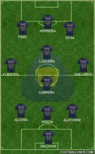 Club de Fútbol Universidad Formation 2015