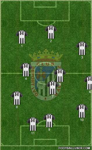 C.D. Badajoz S.A.D. 4-2-3-1 football formation