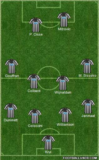 Newcastle United Formation 2015