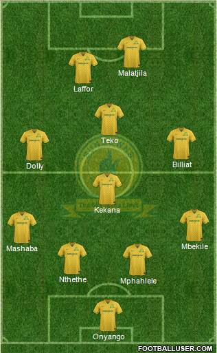 Mamelodi Sundowns 4-4-1-1 football formation