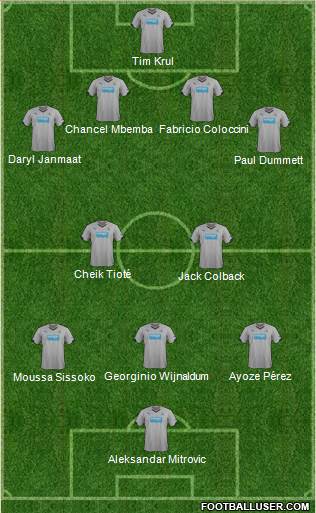 Newcastle United Formation 2015