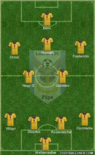 Lombard FC Pápa Formation 2015