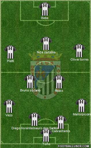 C.D. Badajoz S.A.D. 4-5-1 football formation