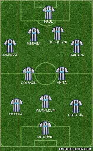 Newcastle United Formation 2015