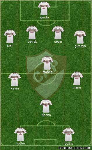 Platense 4-3-1-2 football formation