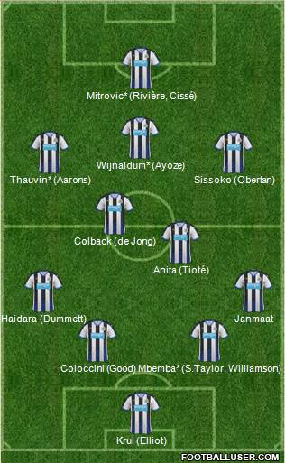 Newcastle United Formation 2015