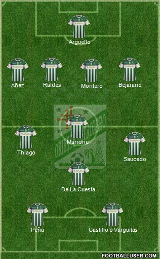 C Oriente Petrolero football formation