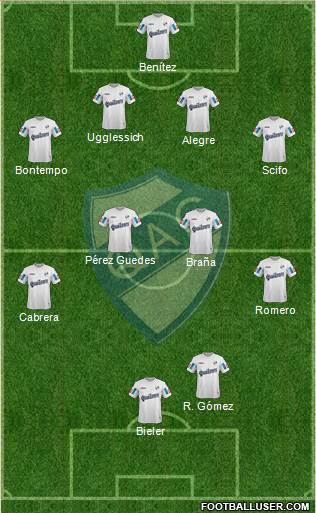 Quilmes 4-4-2 football formation