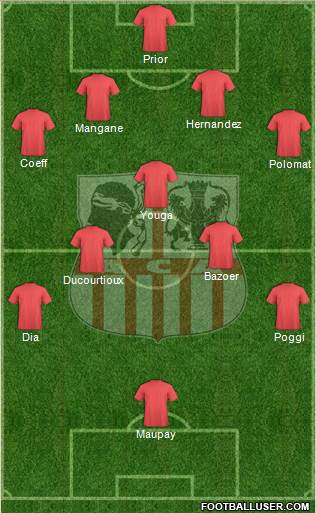 Athletic Club Ajaccien Football 4-5-1 football formation