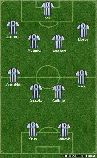 Newcastle United Formation 2015