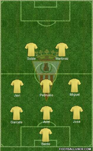 Algeciras C.F. 4-4-2 football formation