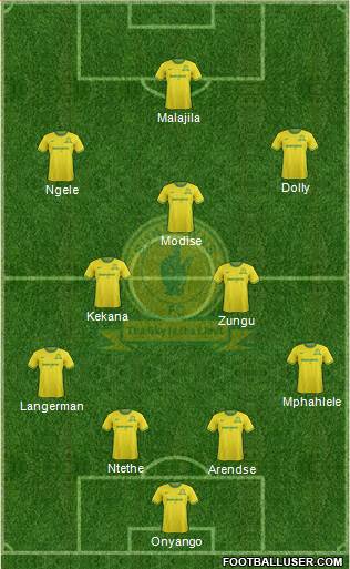 Mamelodi Sundowns 4-2-1-3 football formation