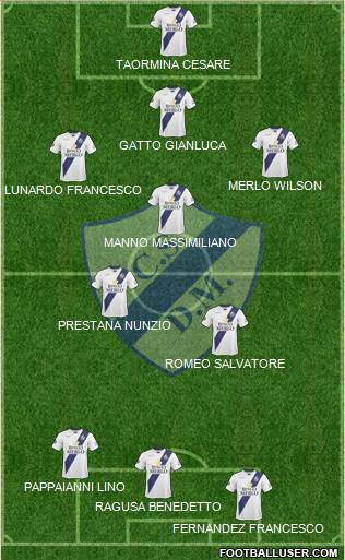 Deportivo Merlo 4-3-3 football formation