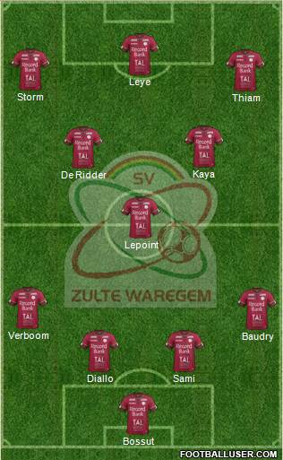 SV Zulte Waregem Formation 2015