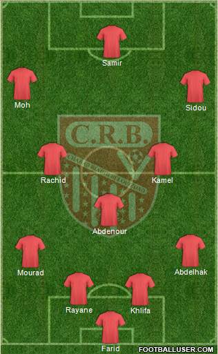 Chabab Riadhi Belouizdad 4-3-1-2 football formation