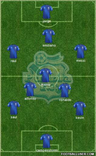 Club Puebla de la Franja 5-4-1 football formation