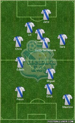 Club Puebla de la Franja 4-2-3-1 football formation