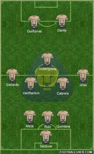 Club de Fútbol Universidad Formation 2016