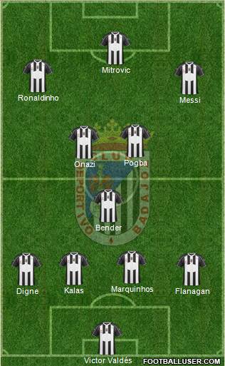 C.D. Badajoz S.A.D. 4-1-3-2 football formation