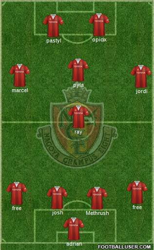 Nagoya Grampus 4-2-2-2 football formation