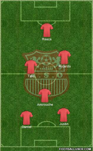 Amel Saad Olympic Chlef 3-4-3 football formation