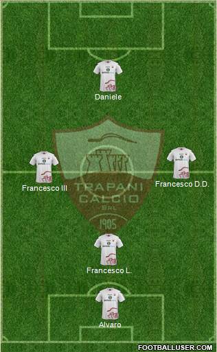 Trapani 3-5-2 football formation