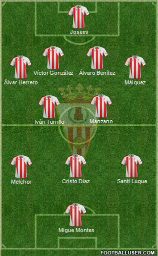 Algeciras C.F. 4-2-2-2 football formation