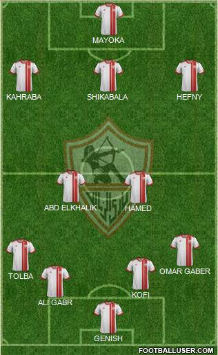 Zamalek Sporting Club Formation 2016