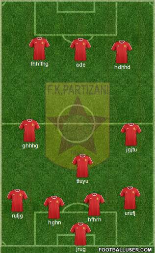 KF Partizani Tiranë Formation 2016