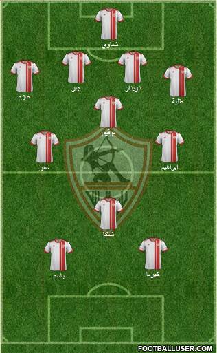 Zamalek Sporting Club Formation 2016