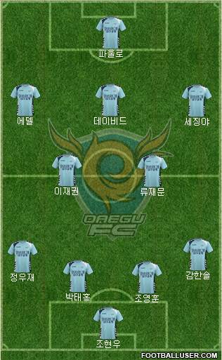 Daegu FC Formation 2016