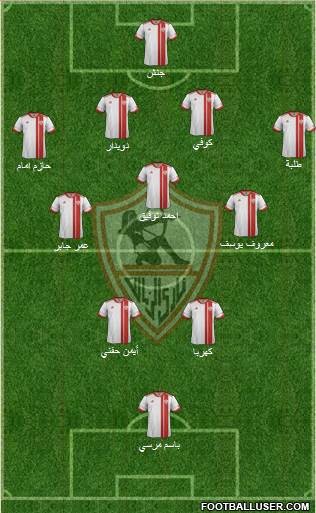 Zamalek Sporting Club Formation 2016