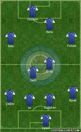 San Marino 4-4-2 football formation