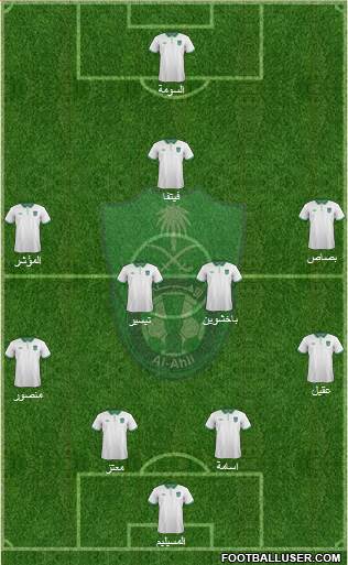 Al-Ahli (KSA) 4-5-1 football formation