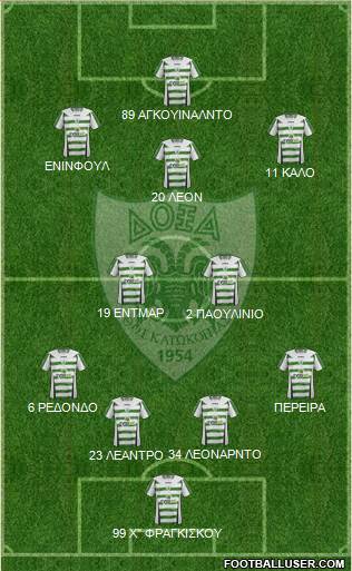 Doxa THOI Katokopias 4-5-1 football formation