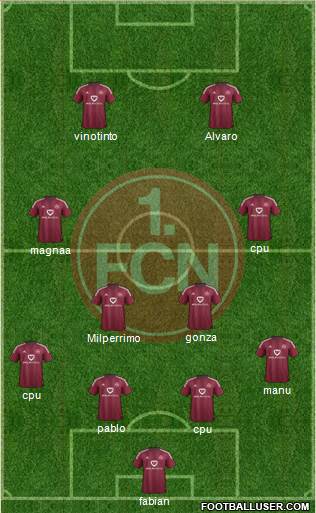 1.FC Nürnberg Formation 2016