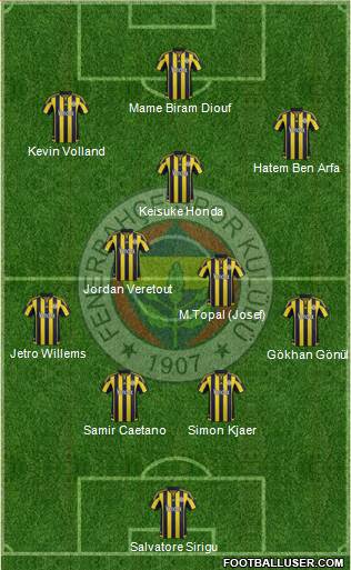 Fenerbahçe SK Formation 2016