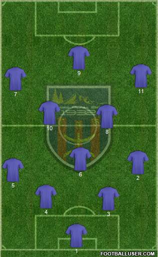 Chabab Aurès Batna 4-2-3-1 football formation