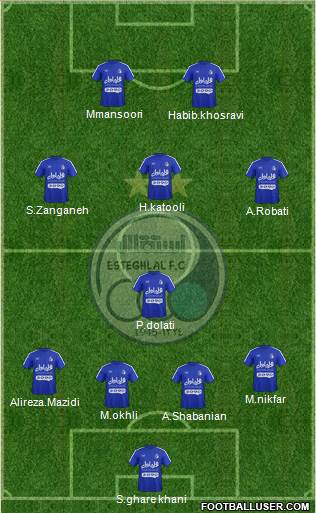 Esteghlal Tehran Formation 2016