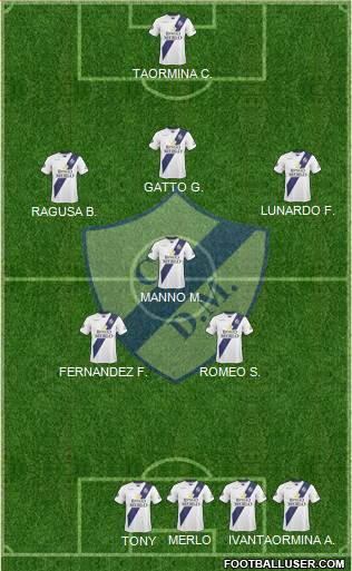 Deportivo Merlo 3-5-2 football formation