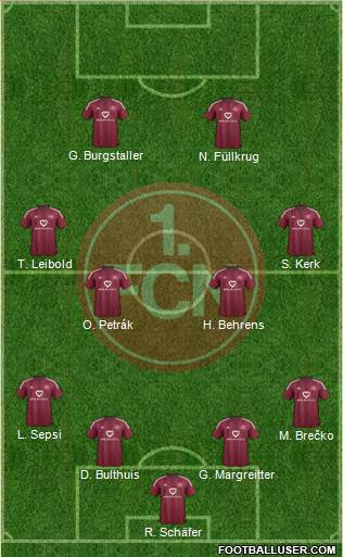 1.FC Nürnberg Formation 2016
