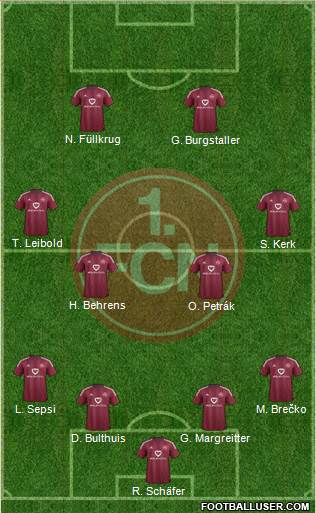 1.FC Nürnberg Formation 2016